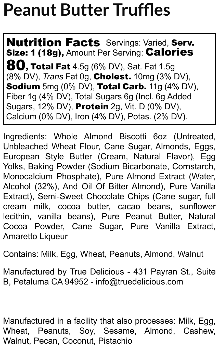 Chocolate Peanut Butter Truffles with Biscotti Crunch