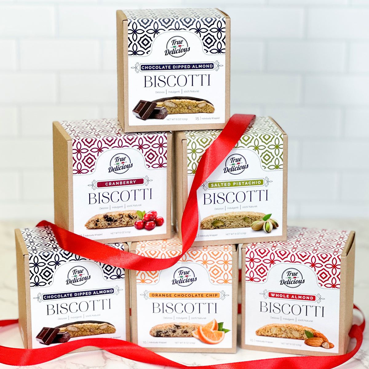 NEW! Biscotti Deluxe Bundle 6-pack - Individually wrapped - True Delicious | Authentic Italian Desserts