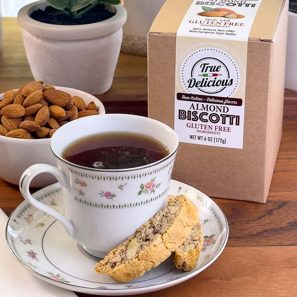 Gluten Free Ingredients Almond Biscotti - Individually Wrapped - True Delicious | Authentic Italian Desserts