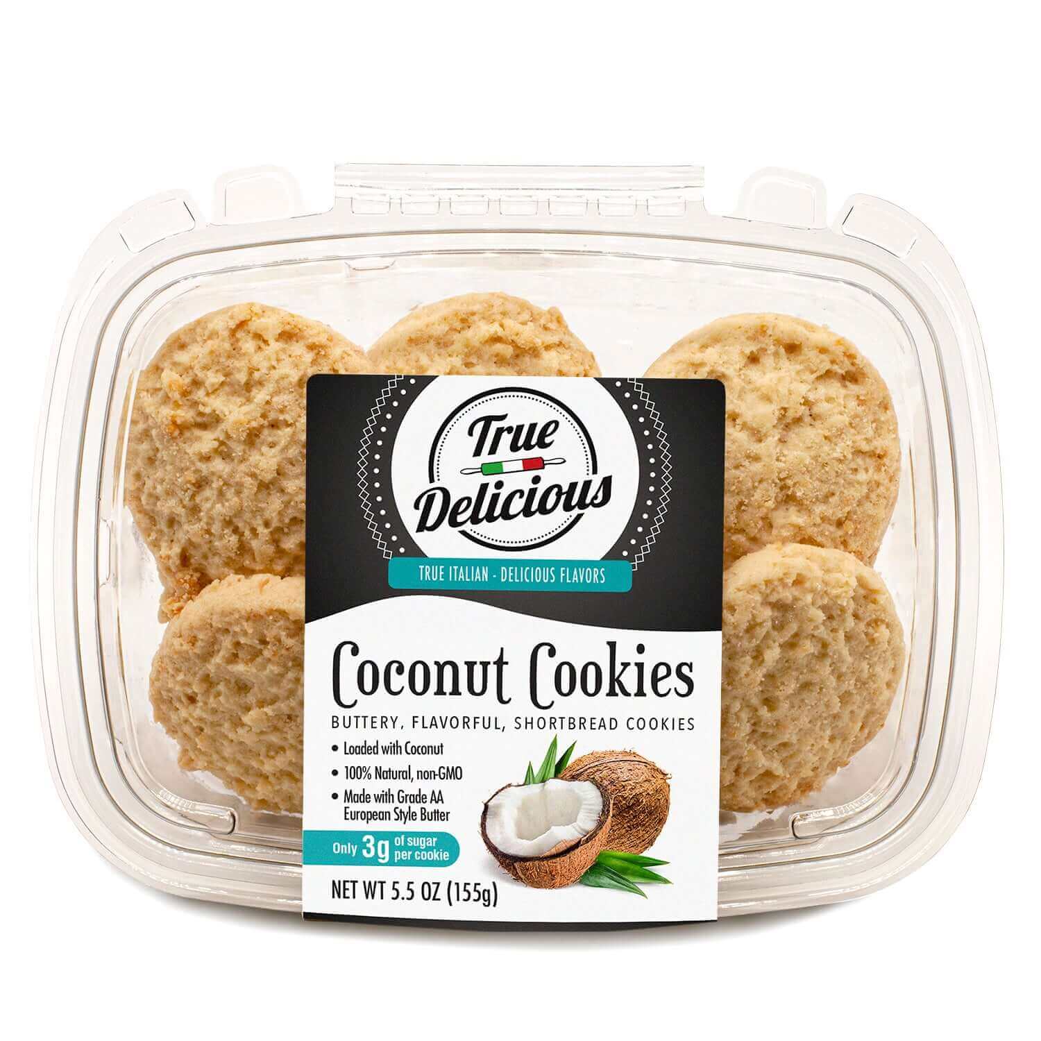 Coconut Shortbread Cookies - True Delicious | Authentic Italian Desserts
