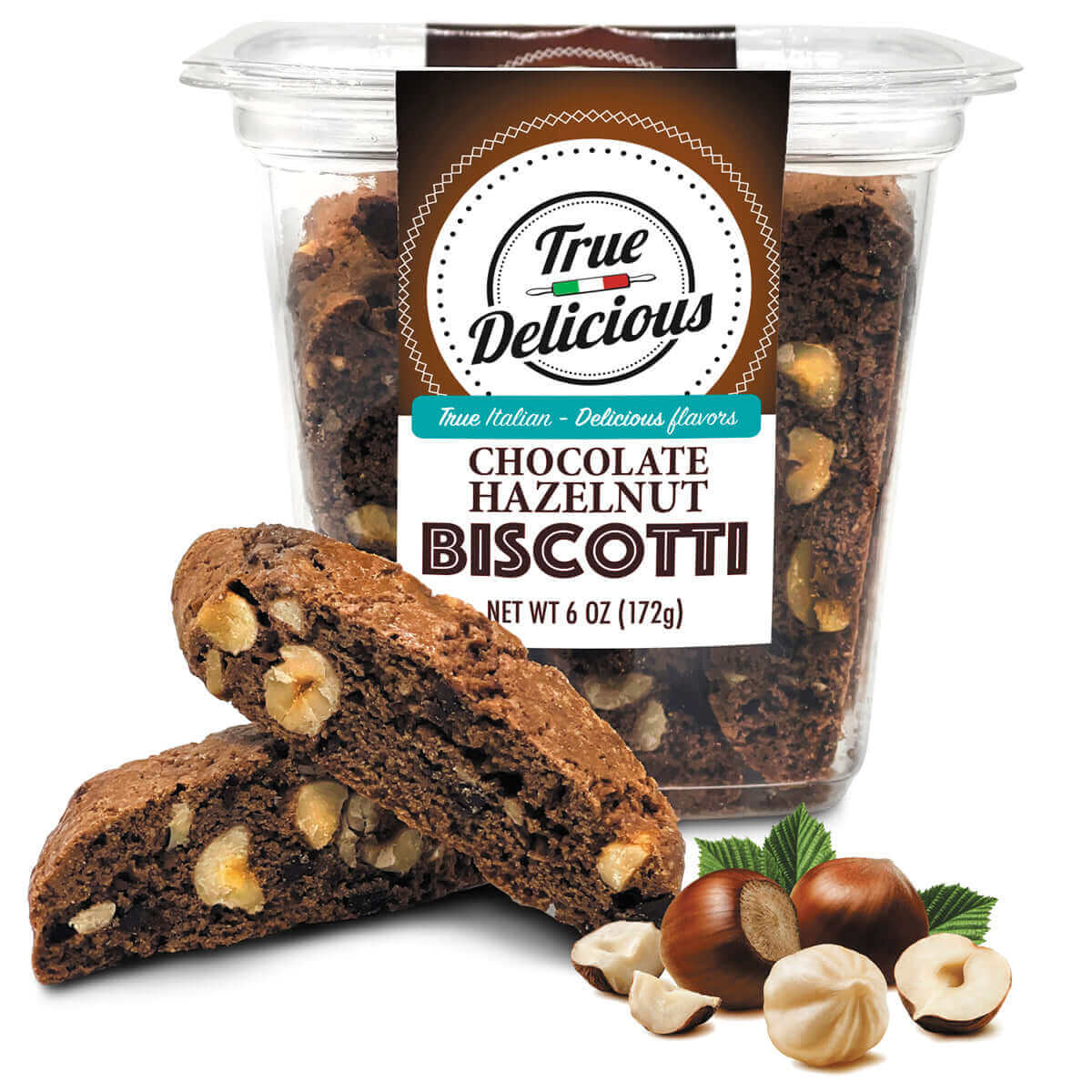 Chocolate Hazelnut Biscotti - True Delicious | Authentic Italian Desserts